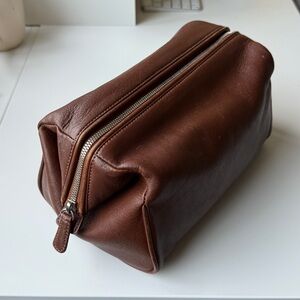 Vintage Coach Brown Leather Toiletry makeup Bag